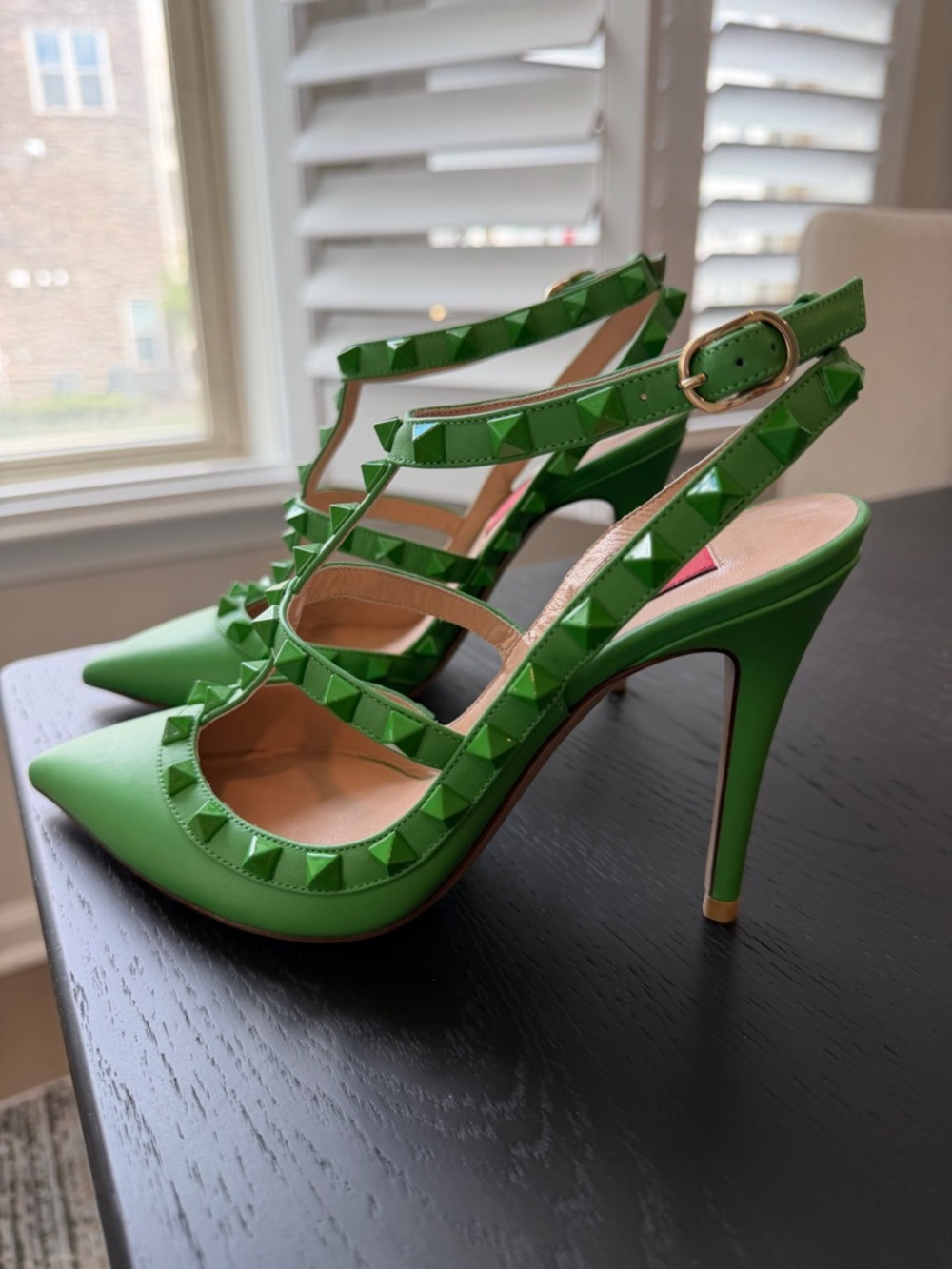 Valentino Garavani Green Rockstud Caged 100mm Pump - Picture 7 of 7